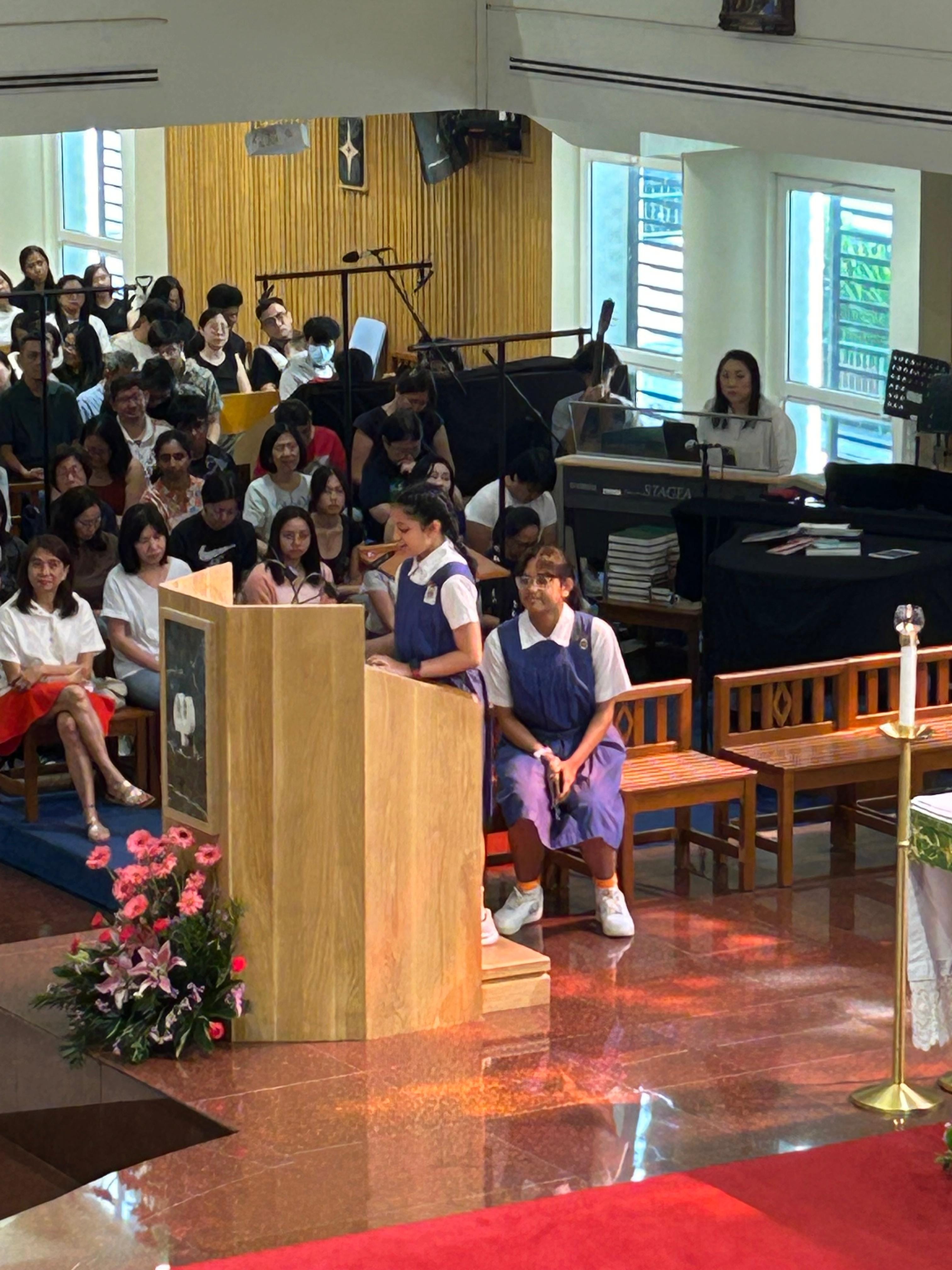 Student joined by IJ Katong Convent sisters at Catholic Education Sunday
